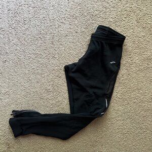 Brooks Pants Womens Medium (26x28) Running Mid Rise Activewear Black Zip Ankle